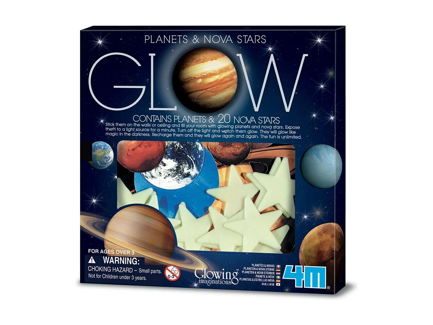 9 Planeten und 20 im dunkeln leuchtende Sterne 4M