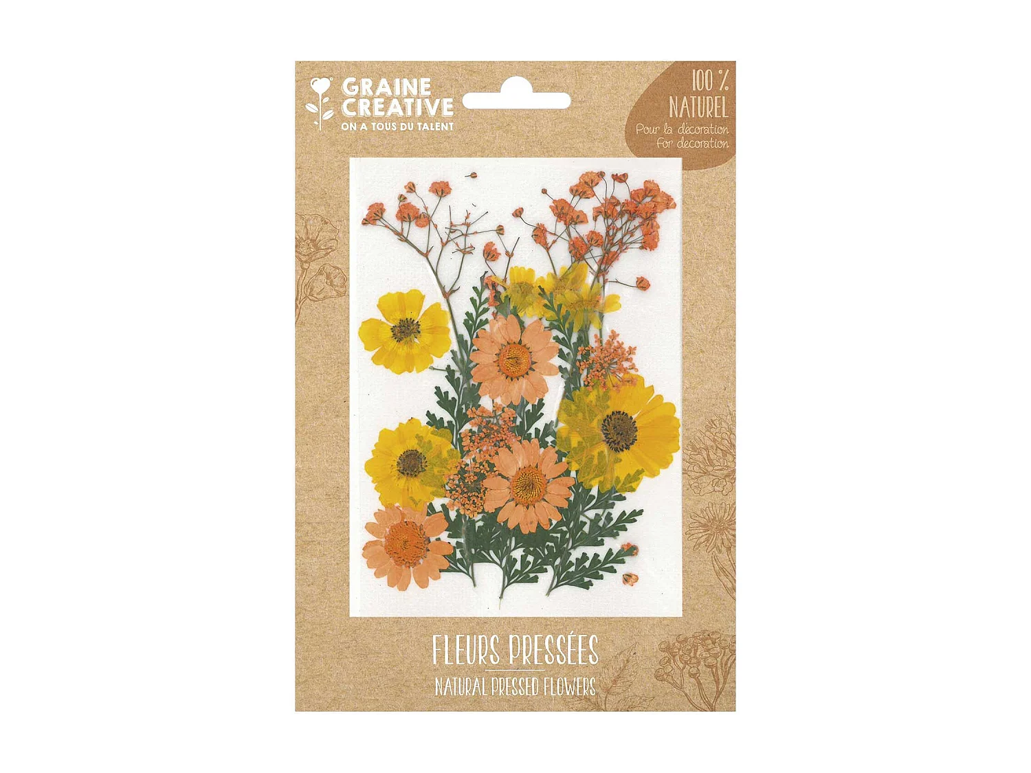 18 geperste bloemen - gele weide