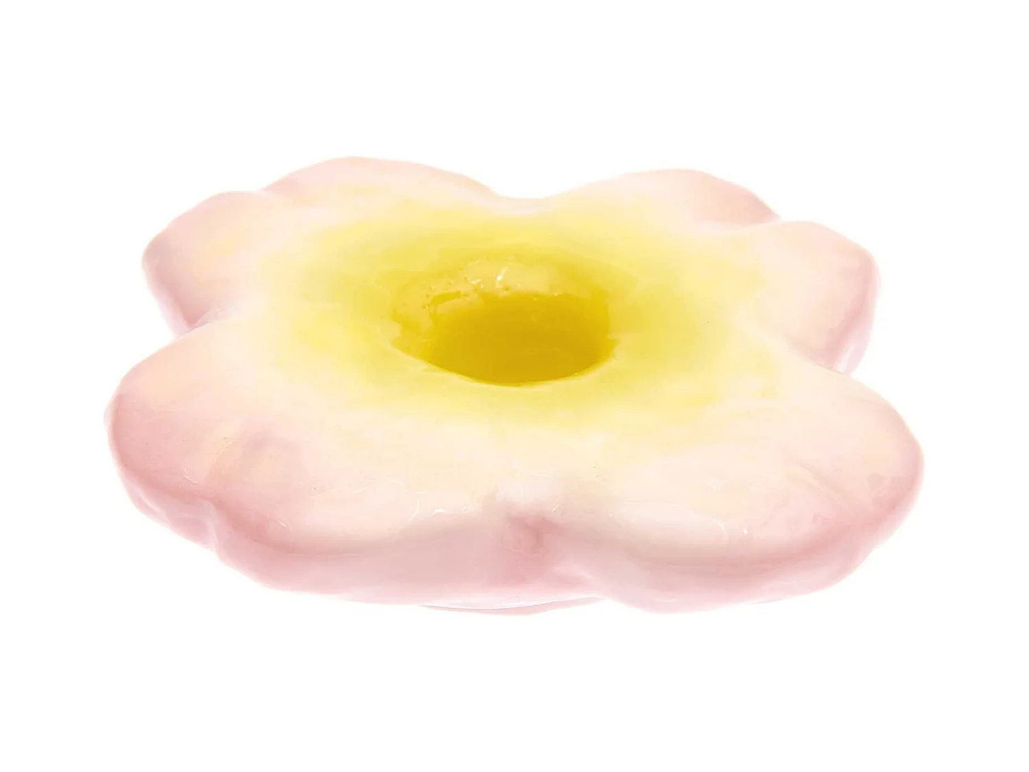 Bougeoir en céramique fleur rose