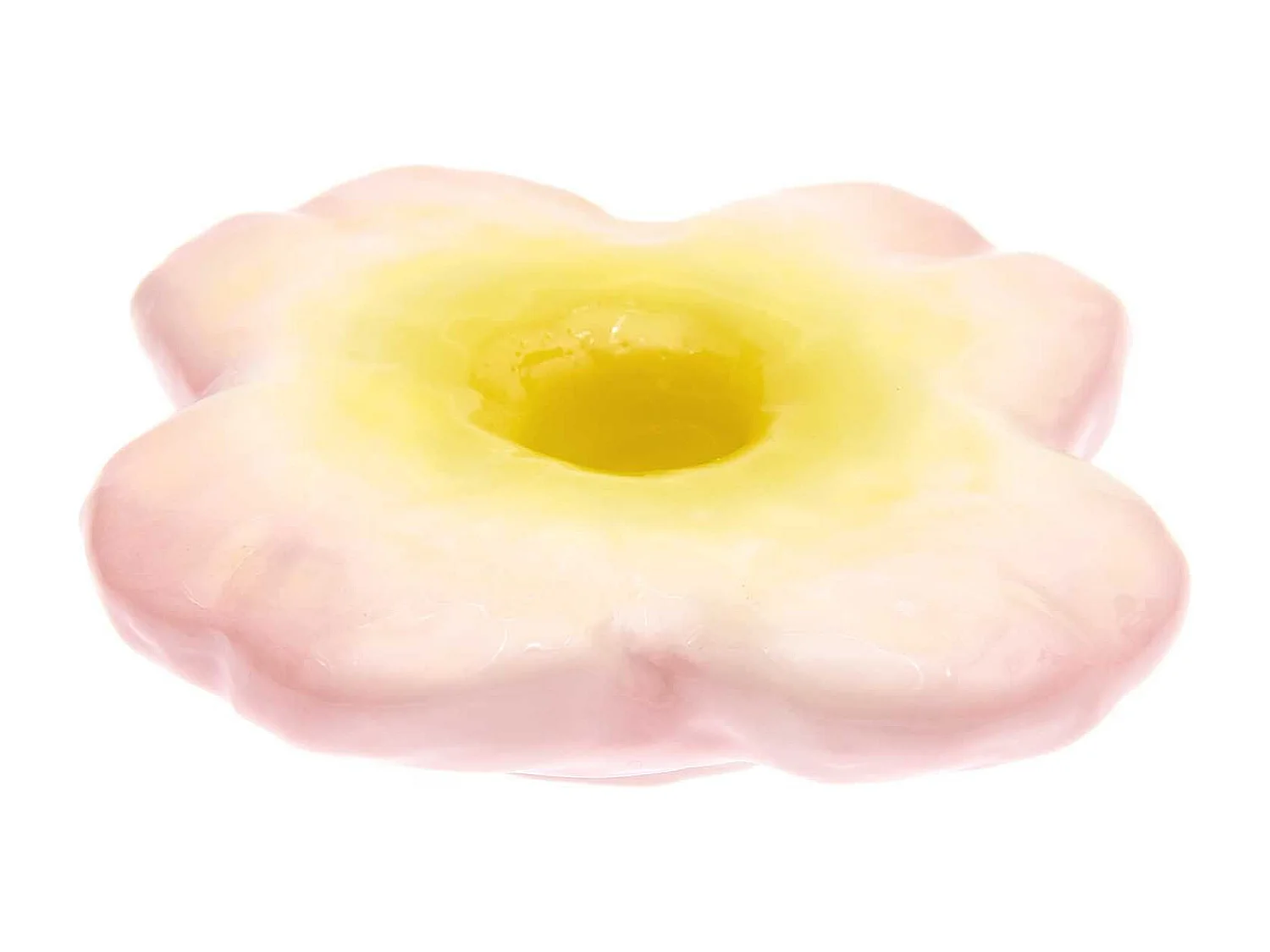 Bougeoir en céramique fleur rose