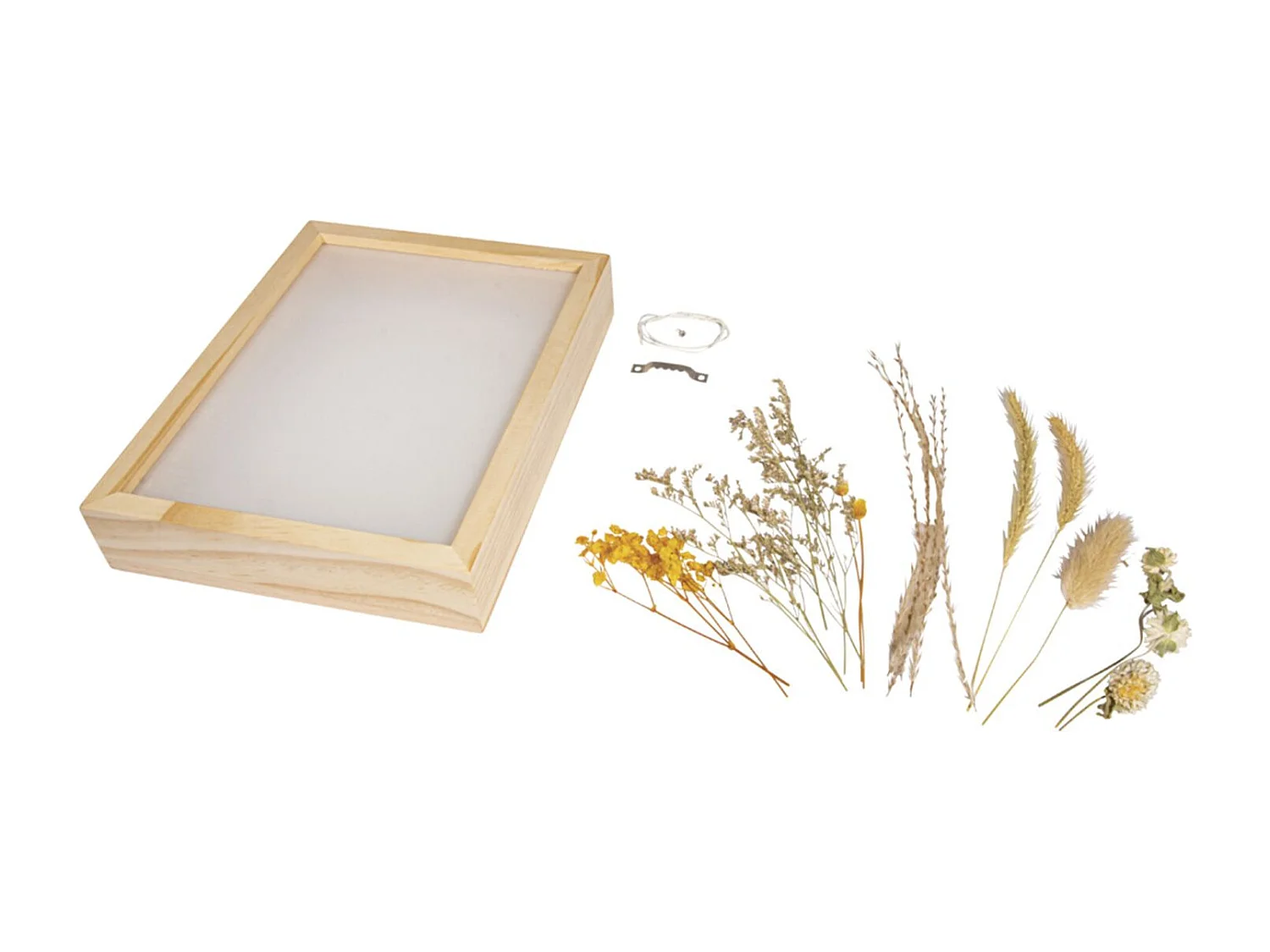 Kit cadre en bois avec fleurs séchées