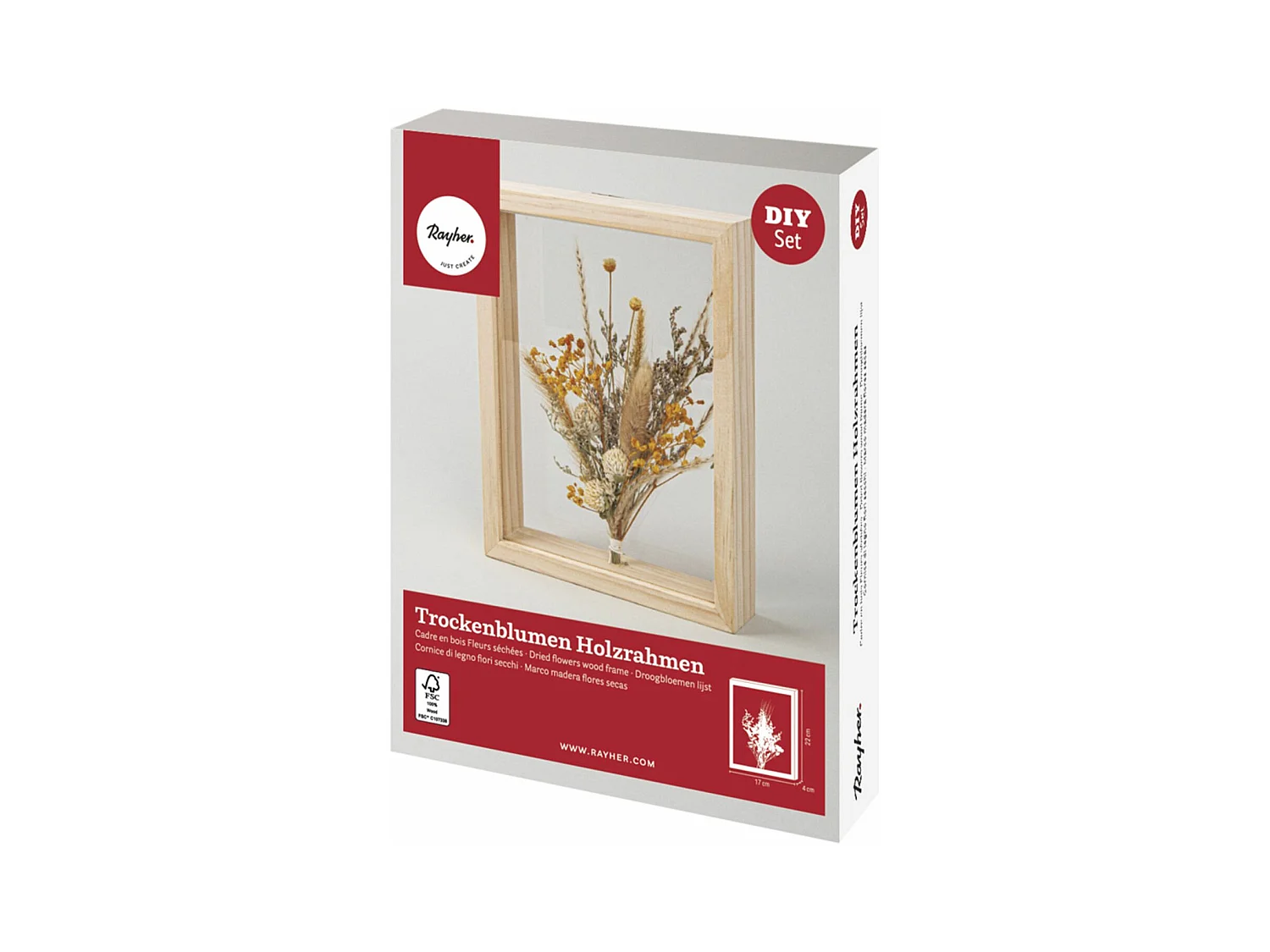 Kit cadre en bois avec fleurs séchées