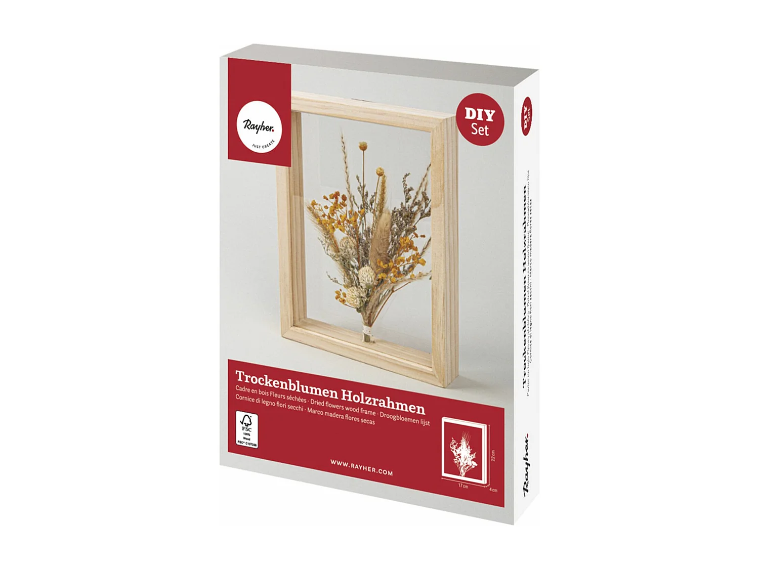 Kit cadre en bois avec fleurs séchées