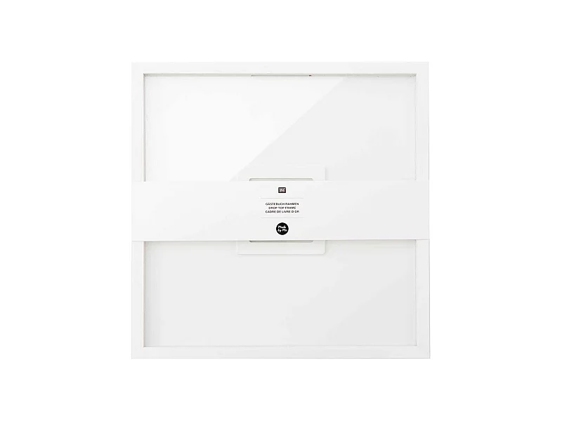 Gästebuch Quadratischer Rahmen aus weißem Holz 30x30 cm