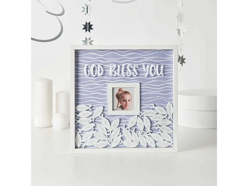 Gastenboek vierkant wit houten frame - 30 x 30 cm