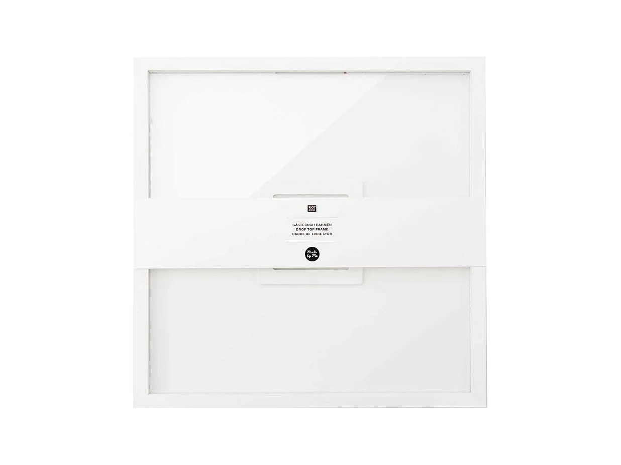Livre d'or cadre carré bois blanc - 30 x 30 cm