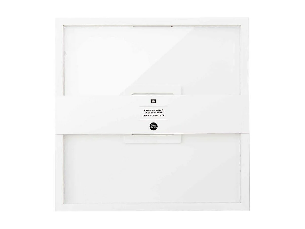 Livre d'or cadre carré bois blanc - 30 x 30 cm