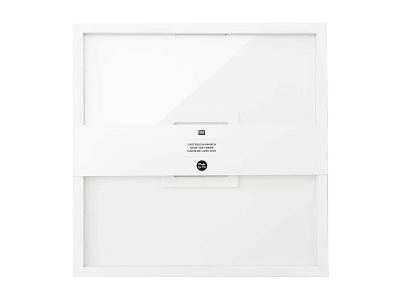 Livre d'or cadre carré bois blanc - 30 x 30 cm