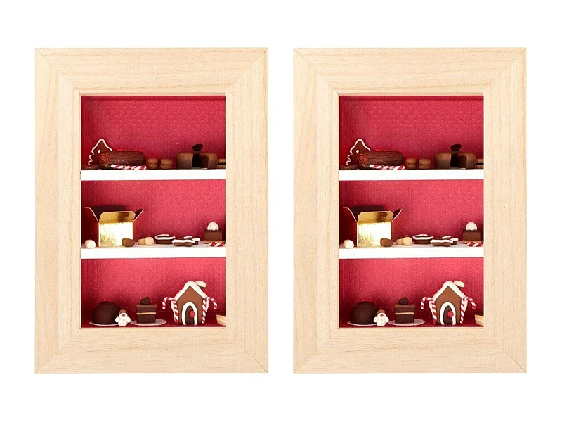 2 vitrinas pequeñas de madera y plexiglás 22 cm