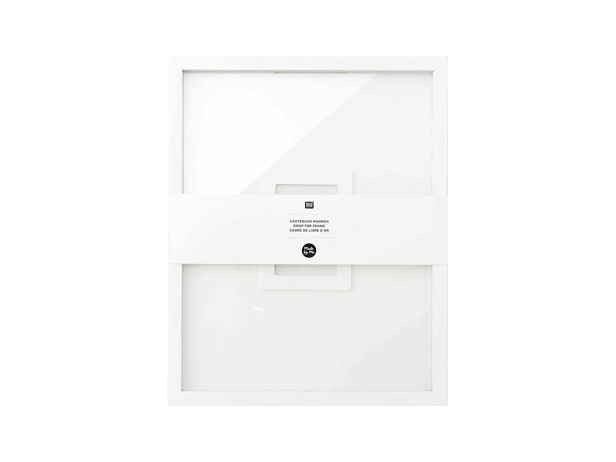 Livre d'or cadre bois blanc- 24 x 30 cm