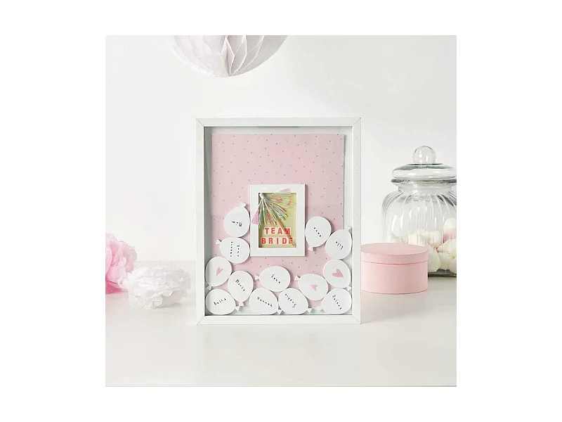 Livre d'or cadre bois blanc- 24 x 30 cm