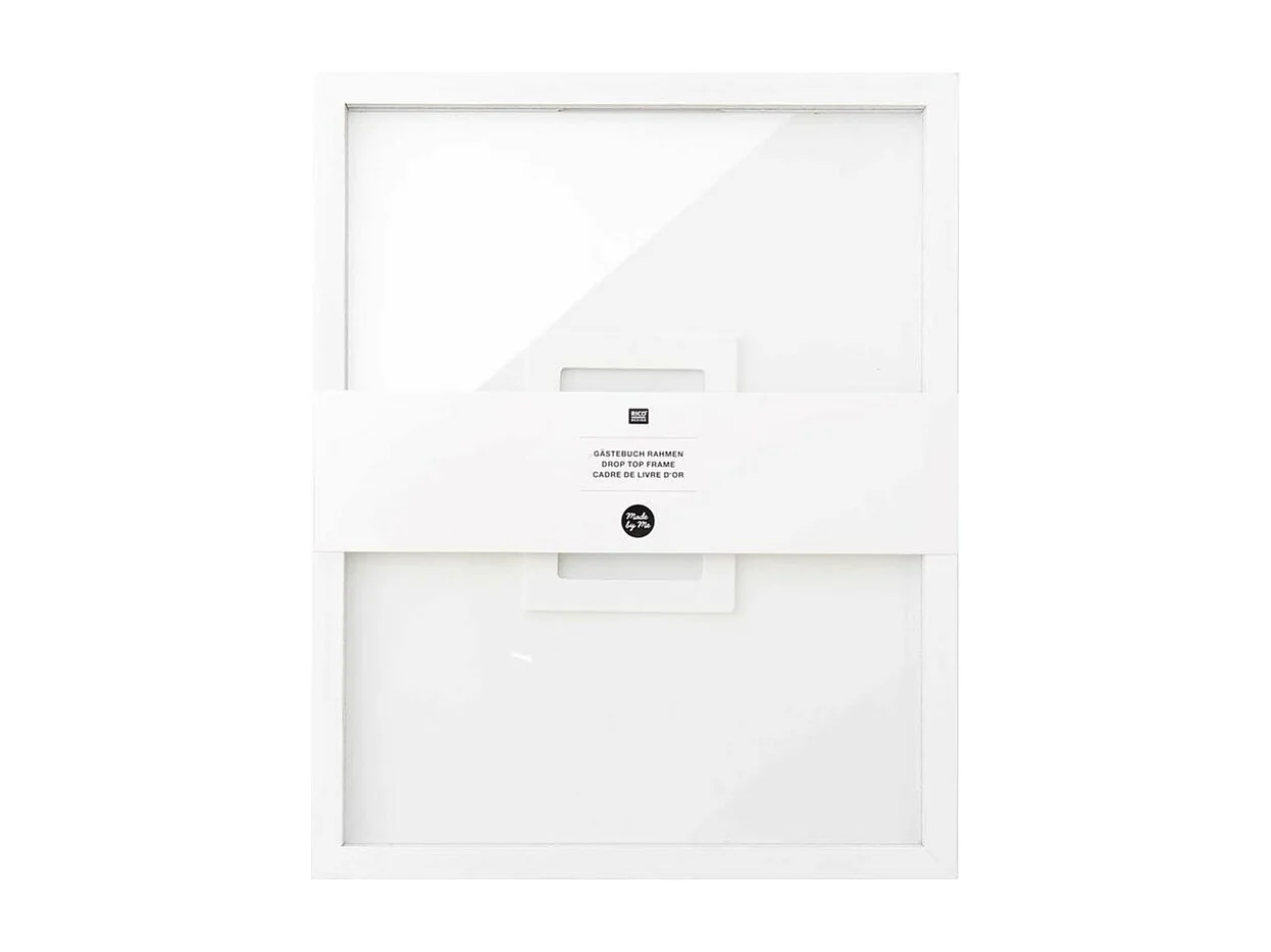 Livre d'or cadre bois blanc- 24 x 30 cm