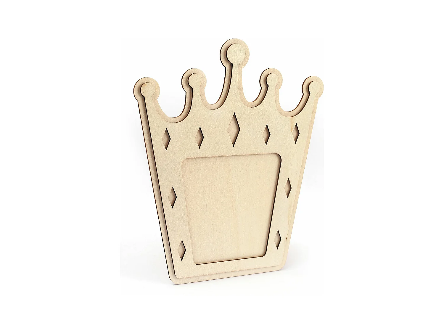 Cadre photo couronne en bois 21,5 x 18 cm
