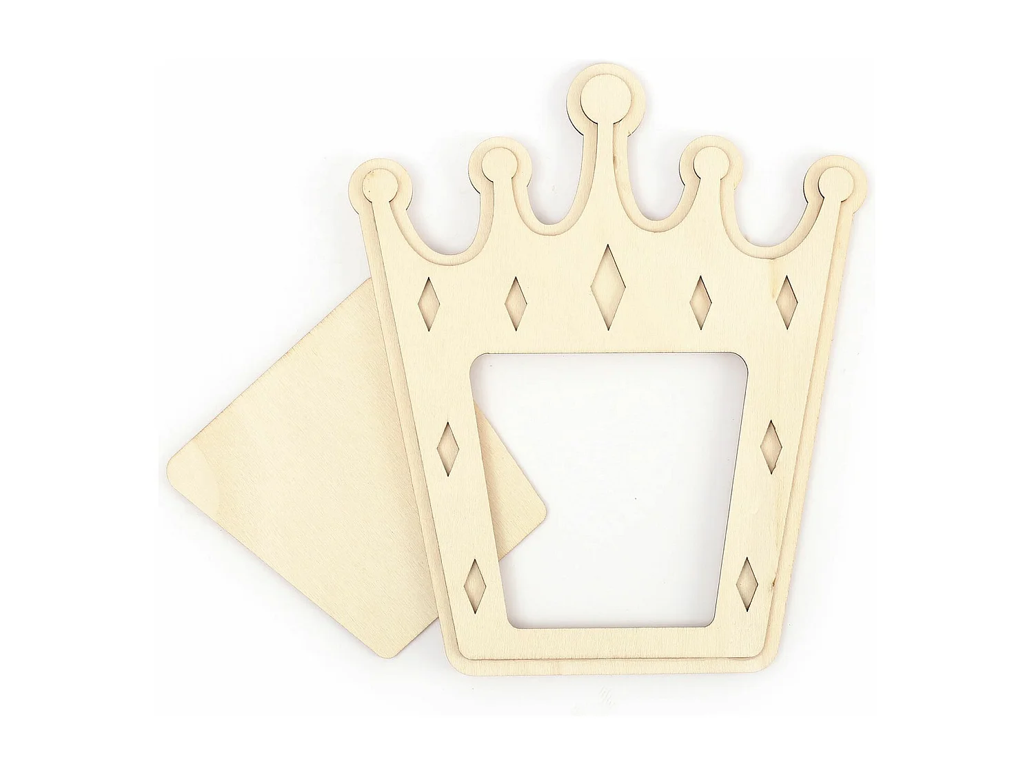 Cadre photo couronne en bois 21,5 x 18 cm