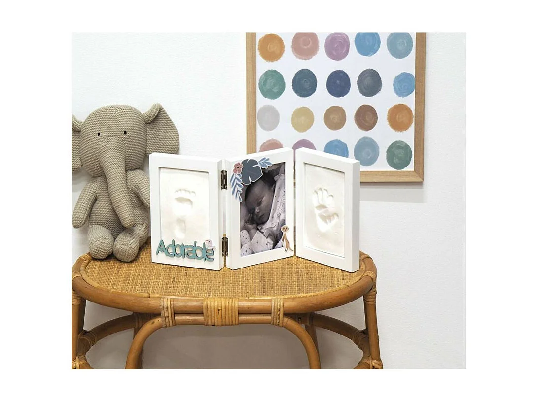 3 cadres photo et empreintes bébé