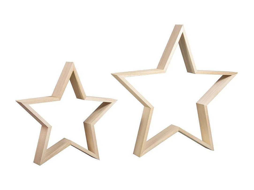 Marcos de madera estrella 35 y Ø 24,5 cm 2 unidades