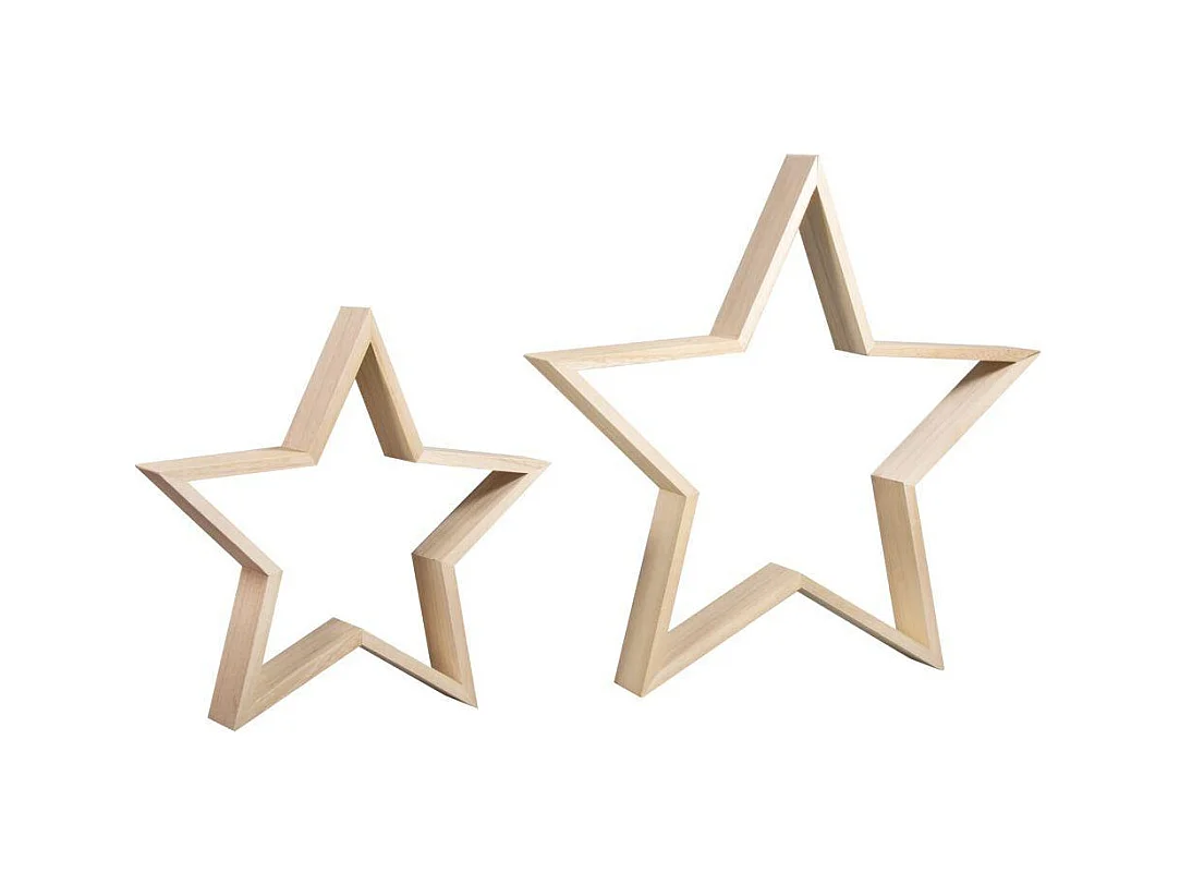 2 houten lijsten Ster 35 en Ø 24,5 cm