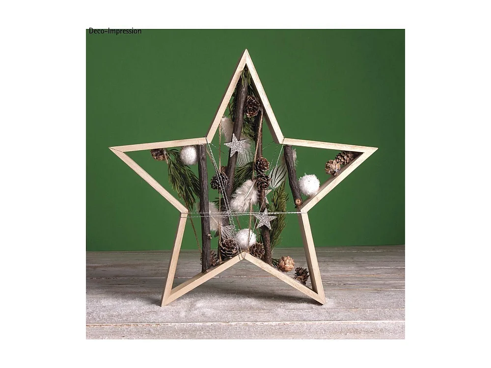 2 cadres en bois Etoile 35 et Ø 24,5 cm