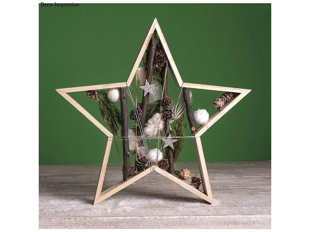 2 cadres en bois Etoile 35 et Ø 24,5 cm