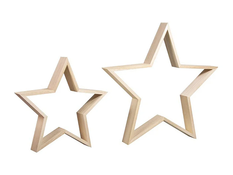 Marcos de madera estrella 35 y Ø 24,5 cm 2 unidades