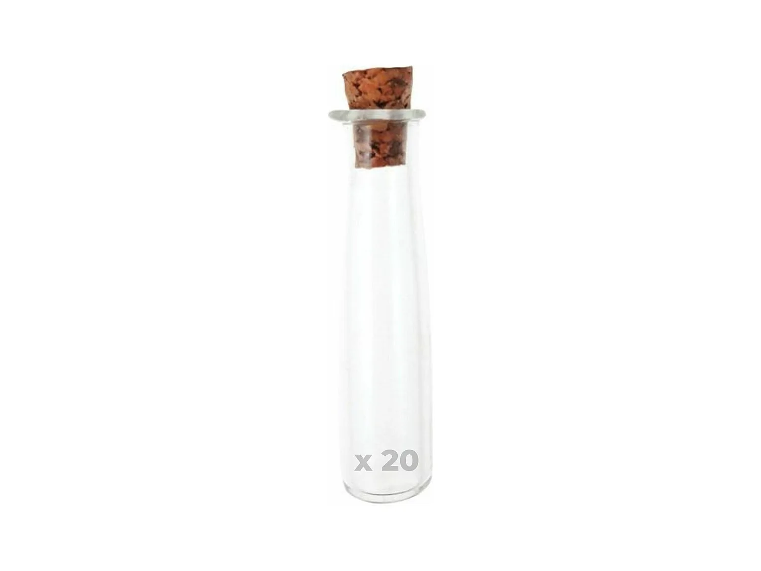 20 mini tubes à bouchon liège