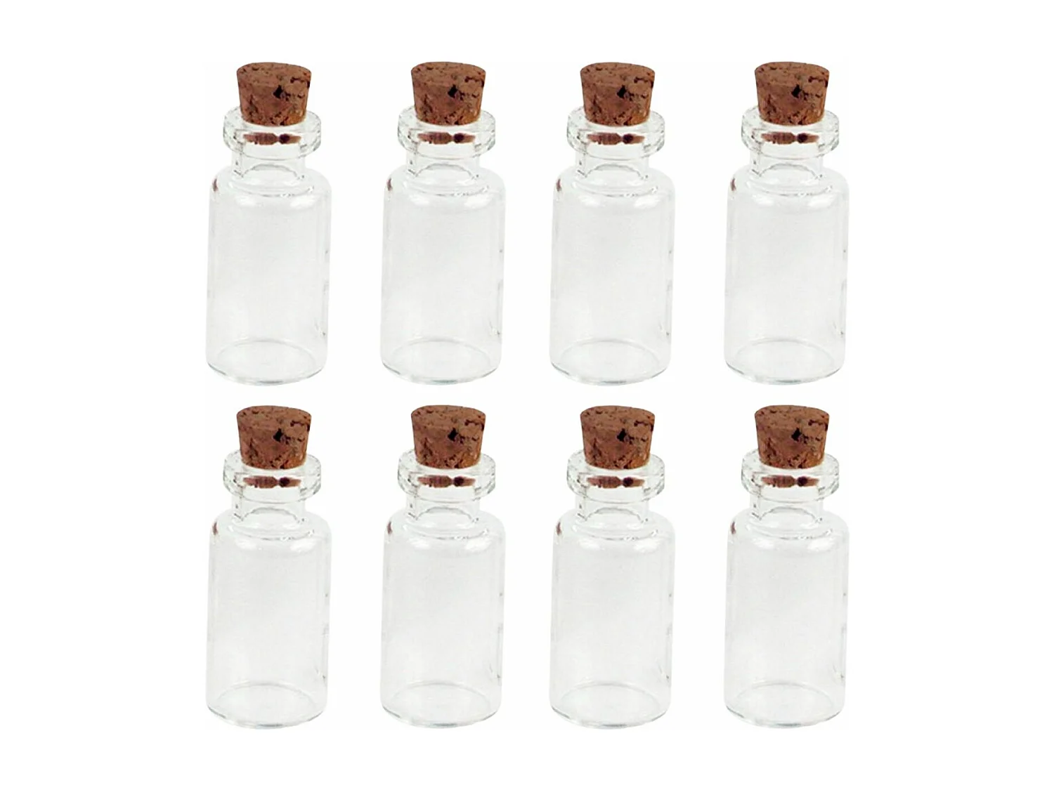 8 mini botellas con tapón de corcho 2,4 cm
