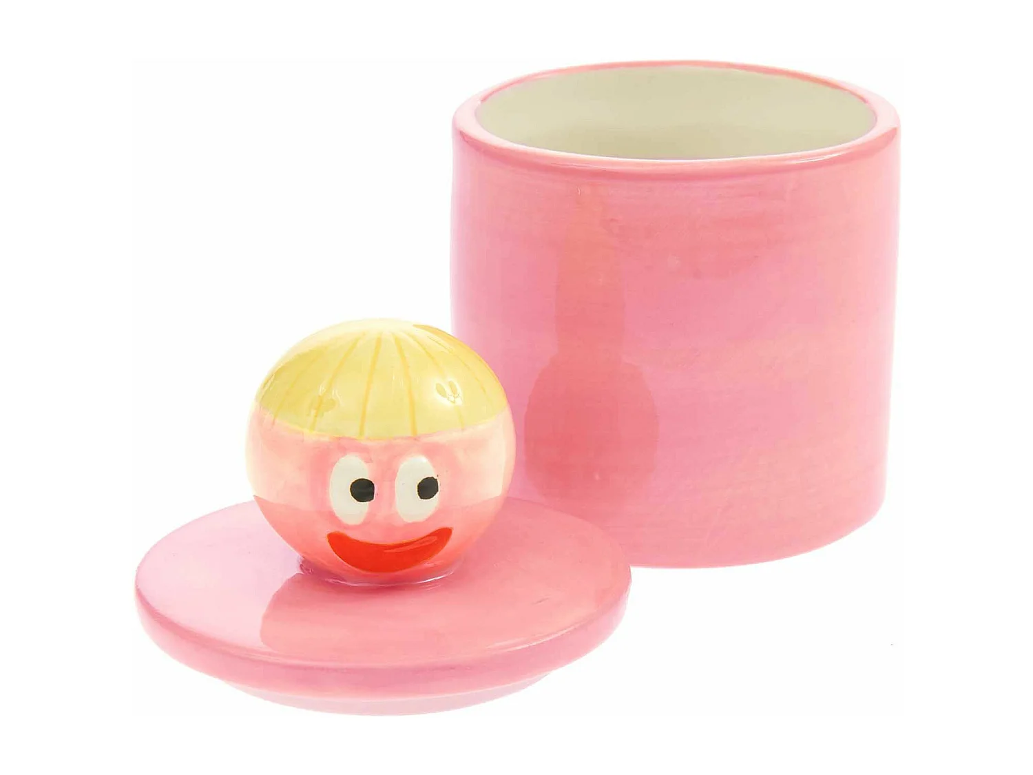 Pot et couvercle en céramique - visage - Eye Candy - 12 cm