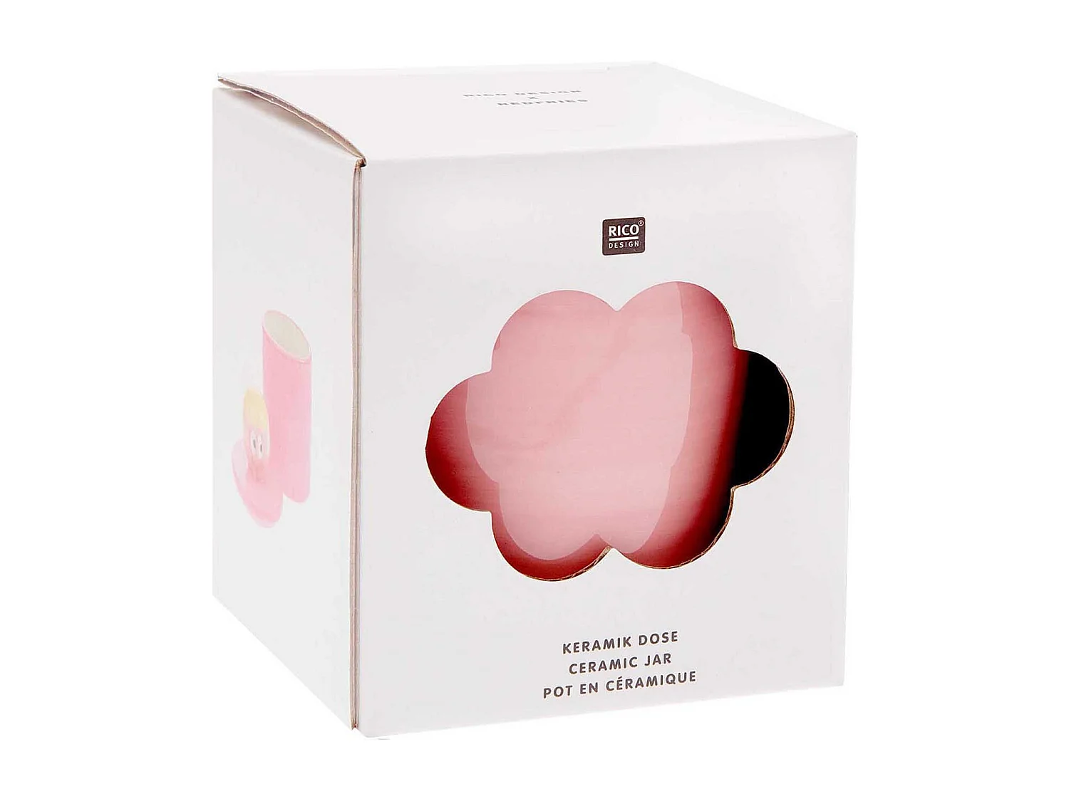 Pot et couvercle en céramique - visage - Eye Candy - 12 cm