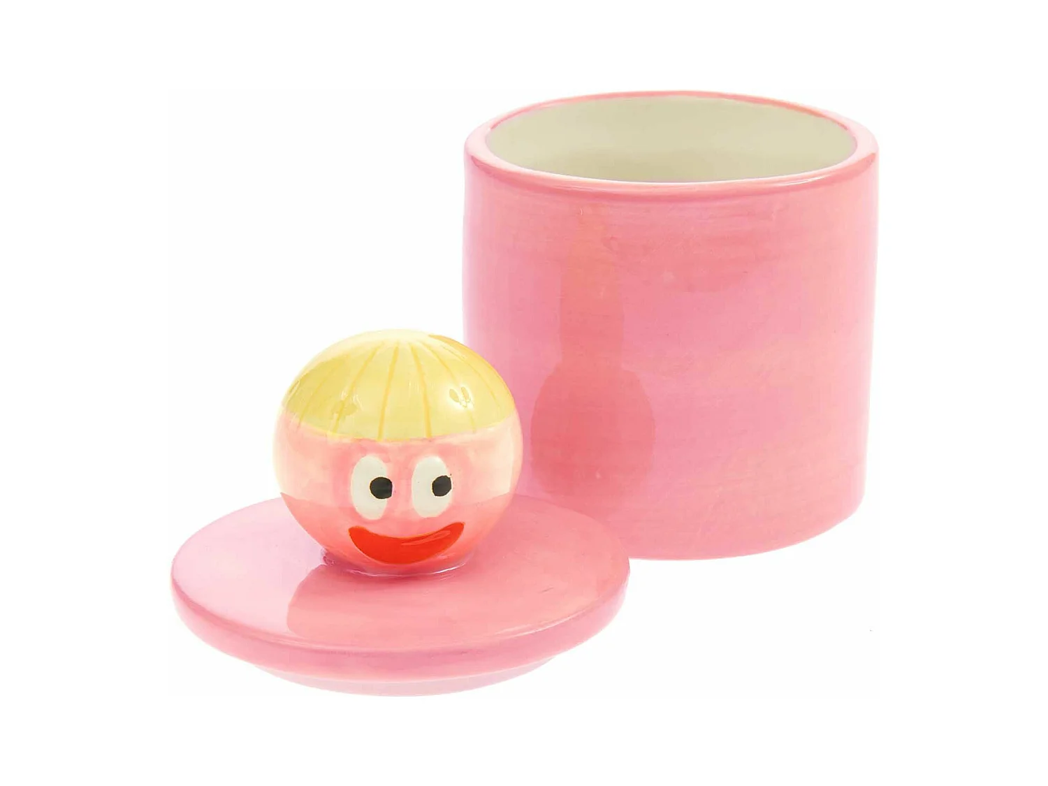 Pot et couvercle en céramique - visage - Eye Candy - 12 cm