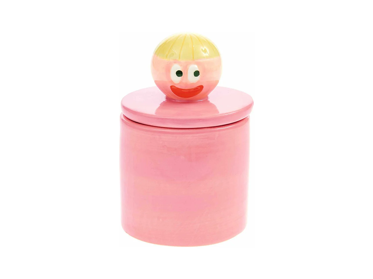 Pot et couvercle en céramique - visage - Eye Candy - 12 cm