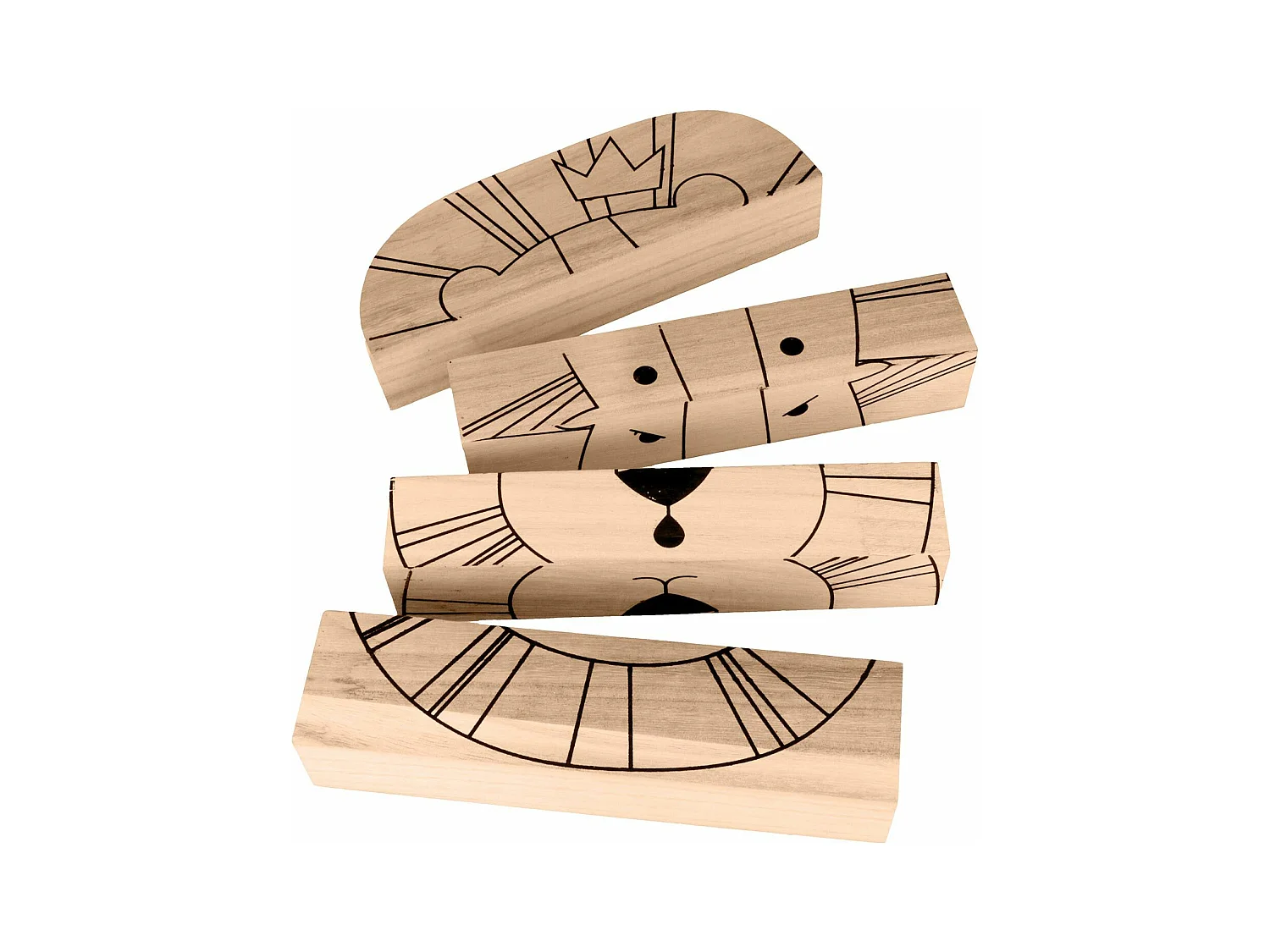 Puzzle humeurs lion en bois