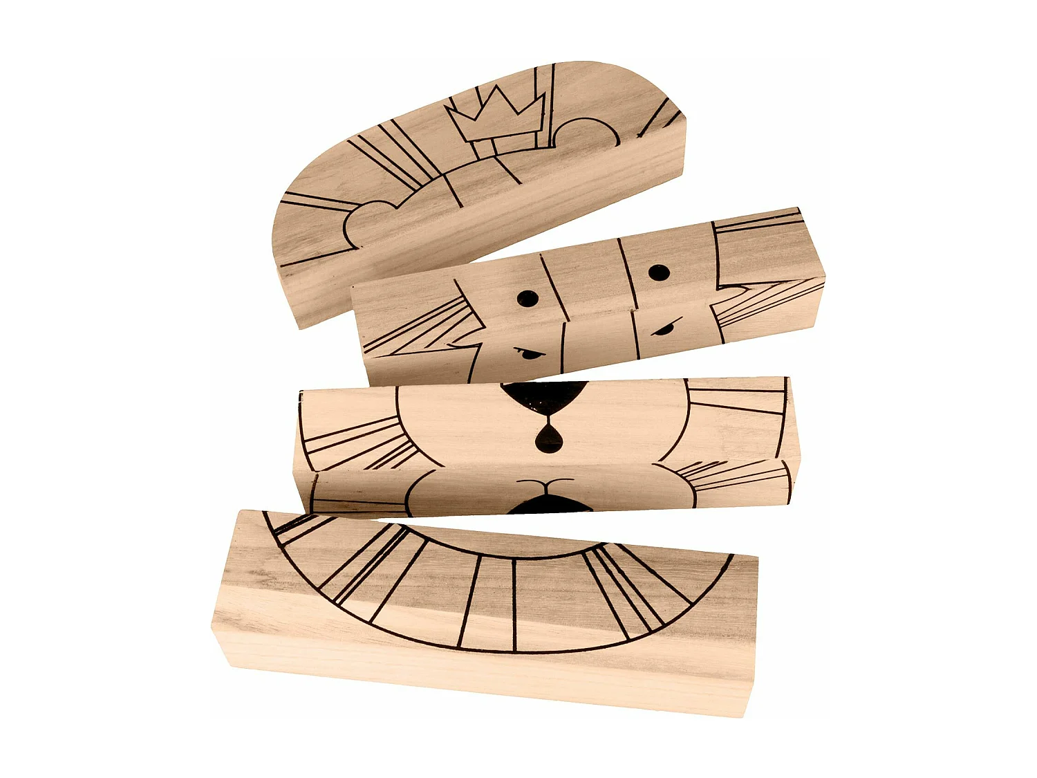 Puzzle humeurs lion en bois