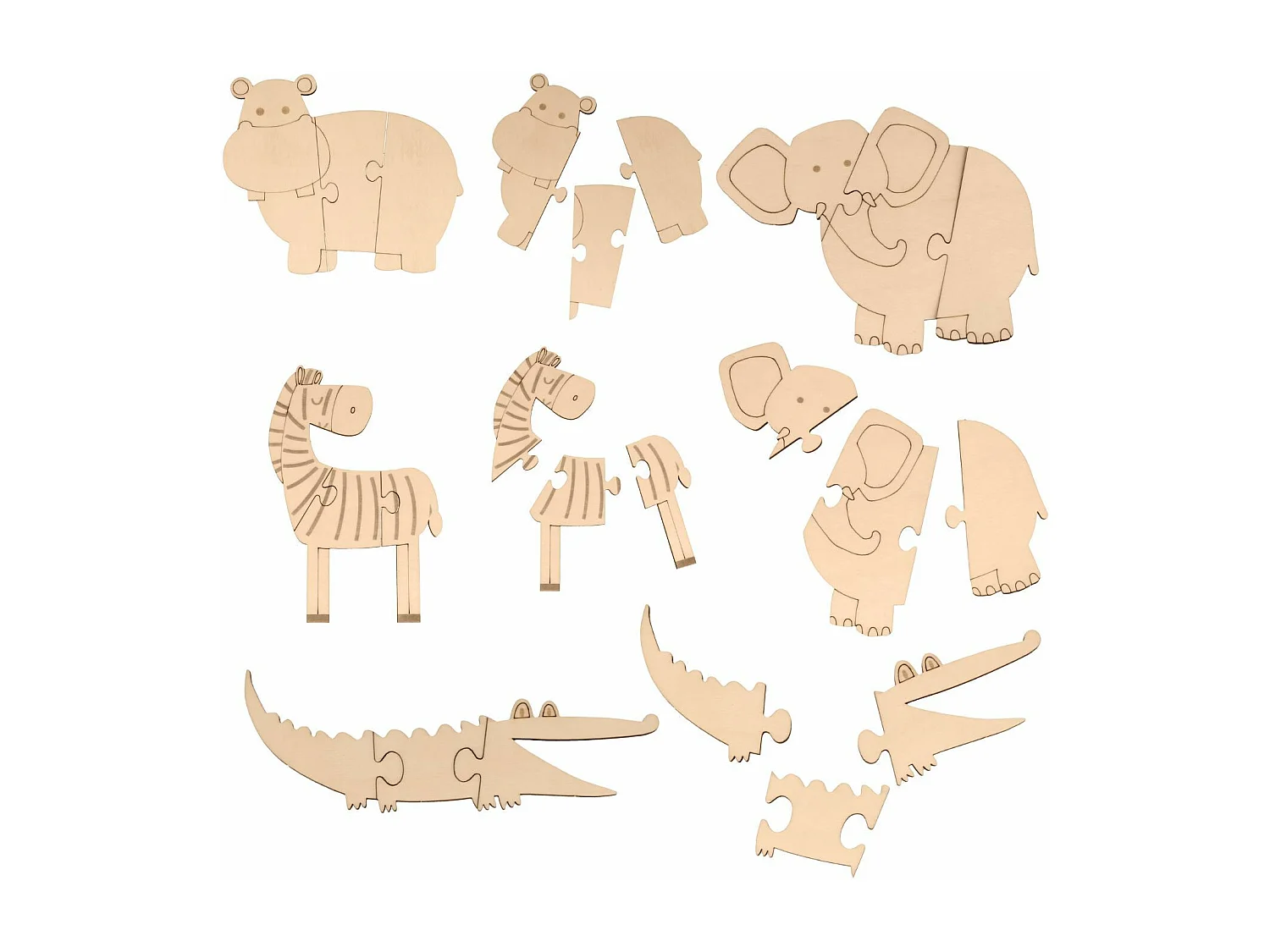 3 Jeux enfants safari en bois