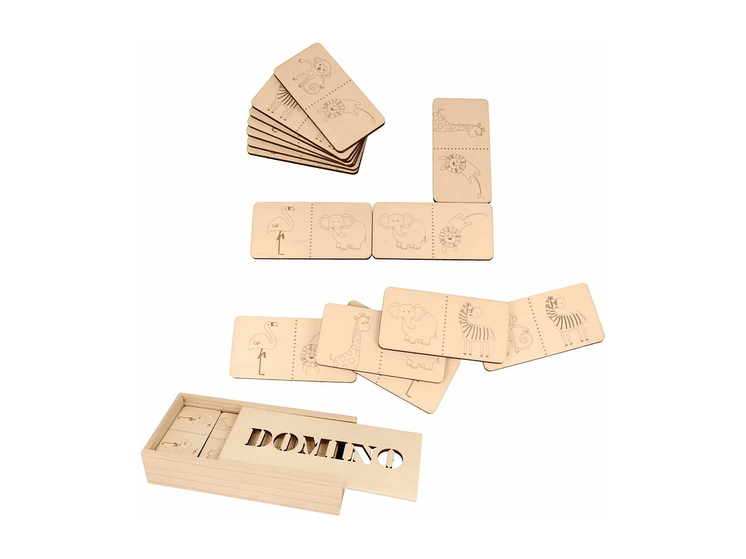 3 Jeux enfants safari en bois