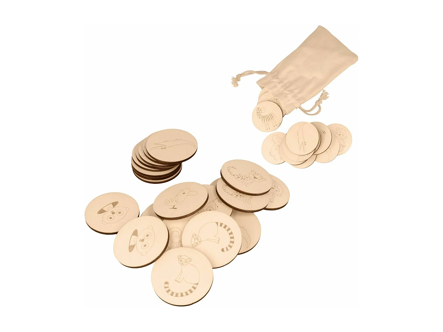 3 Jeux enfants safari en bois