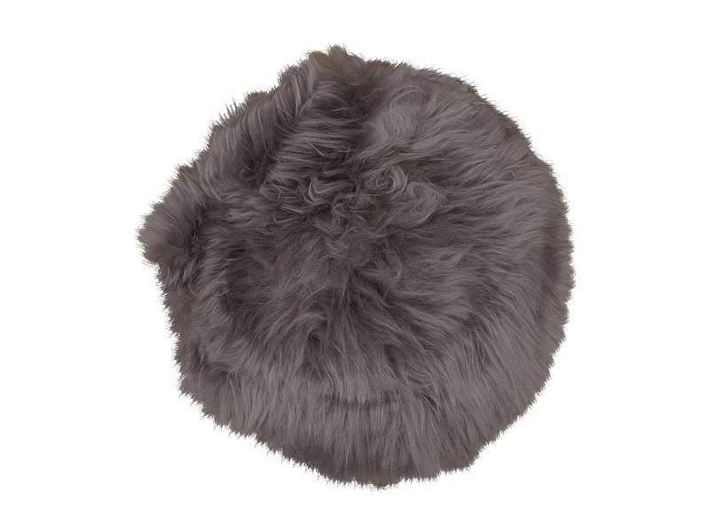 Assise en peau d'agneau marron - 35 cm