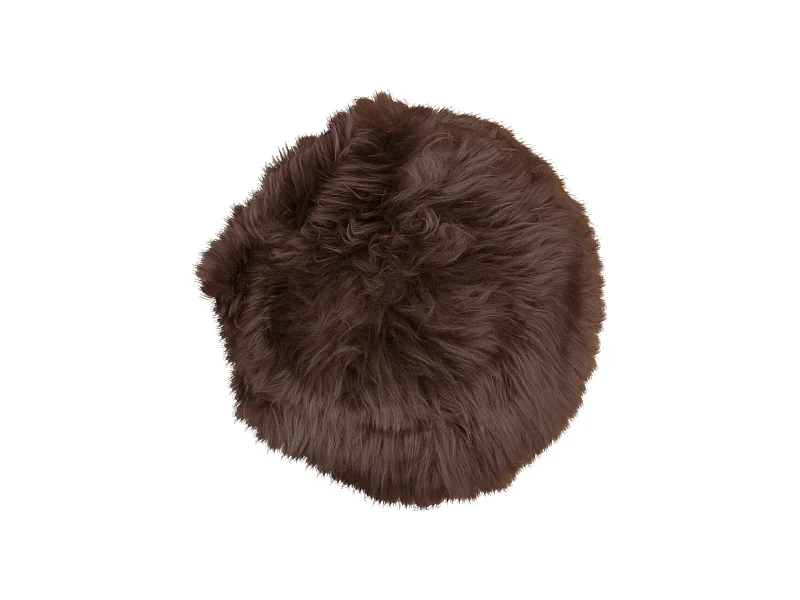 Assise en peau d'agneau marron Ø 35 cm