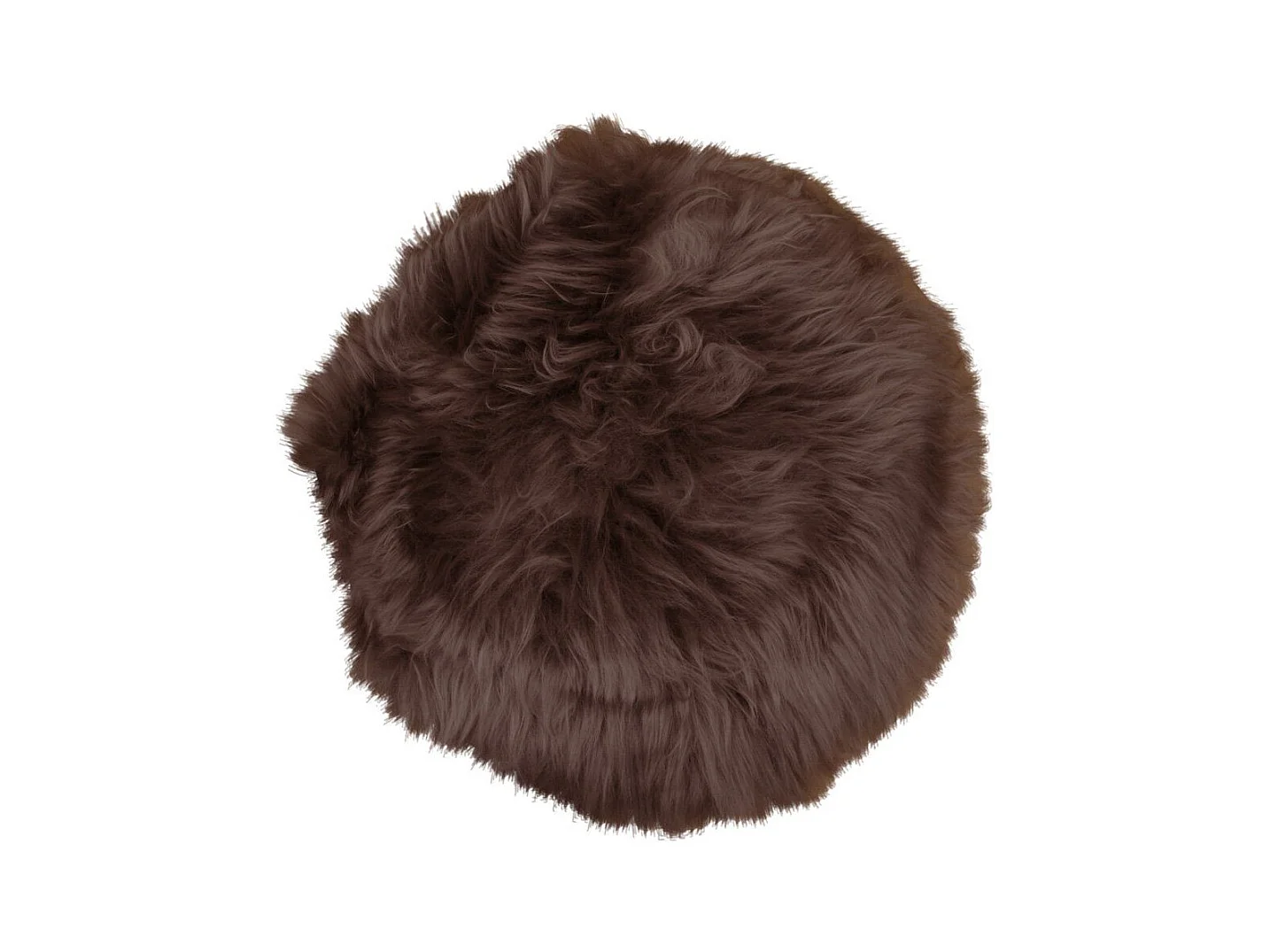 Assise en peau d'agneau marron Ø 35 cm