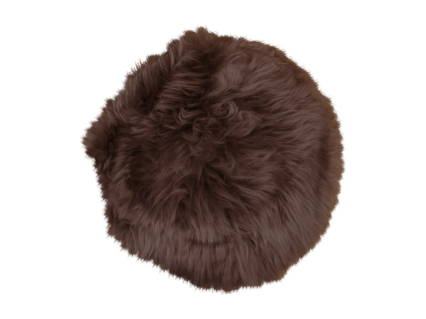 Assise en peau d'agneau marron Ø 35 cm