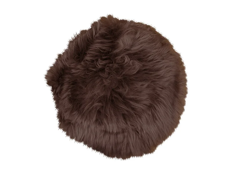 Assise en peau d'agneau marron Ø 35 cm