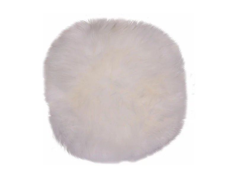 Assise en cuir d'agneau ivoire Ø 35 cm