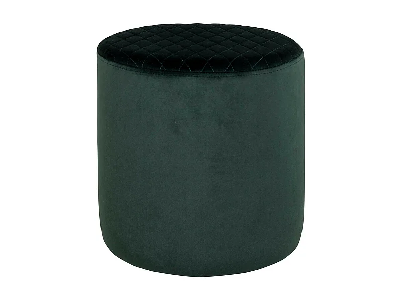 Zylindrischer Sitzpuff aus dunkelgrünem Samt Ø 34 x 36 cm