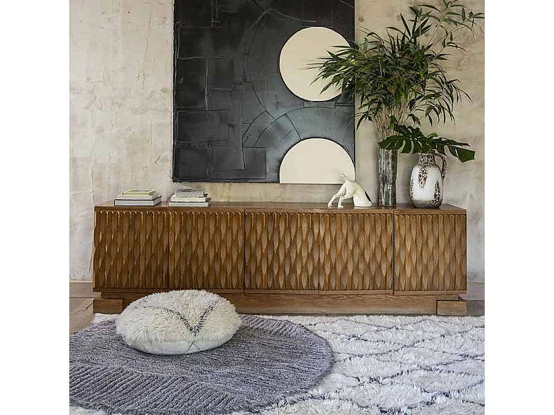 Pouf laine - style berbère - classique - Ø 70 cm