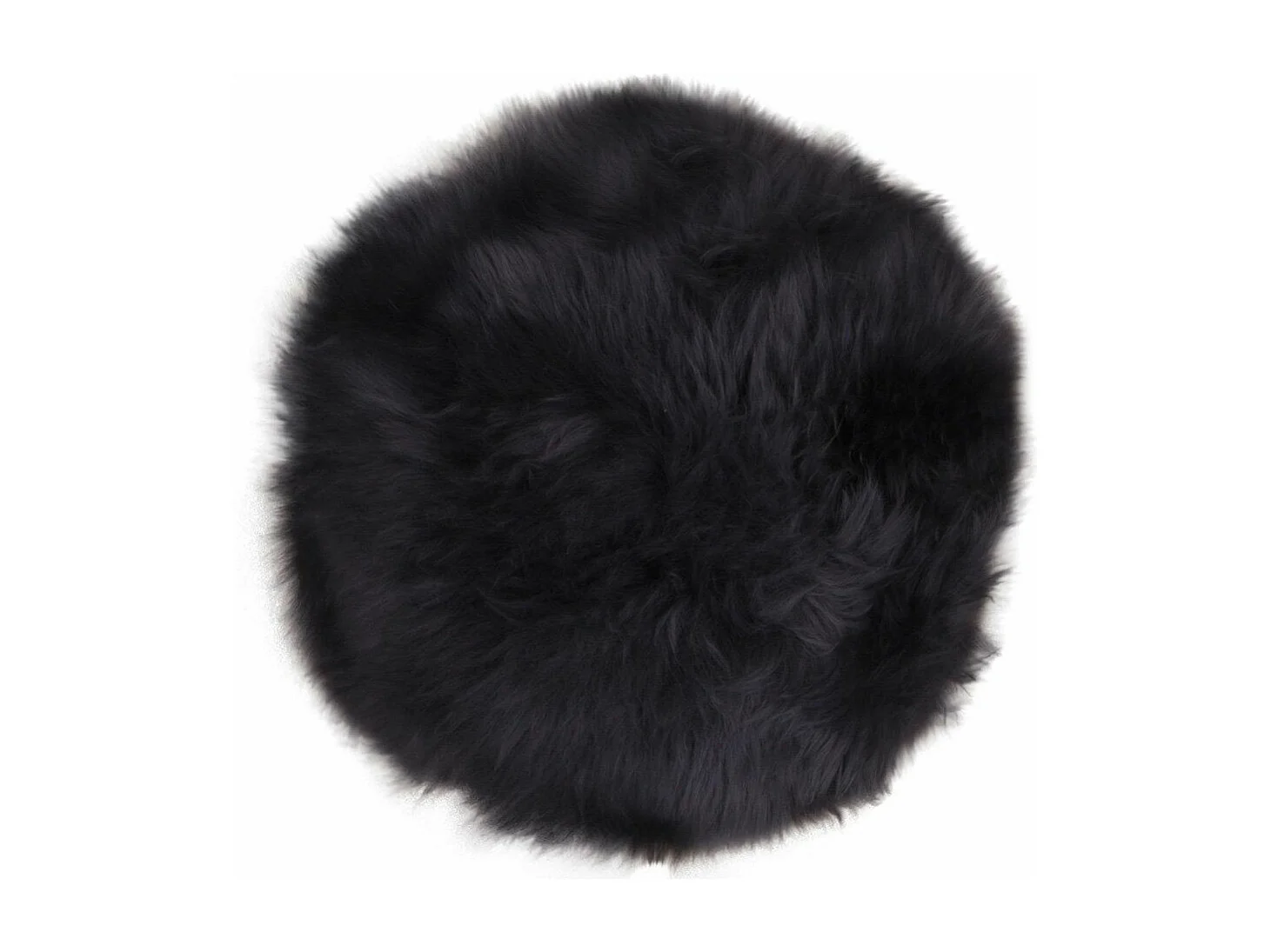 Zwarte lamsvacht zitting Ø 35 cm
