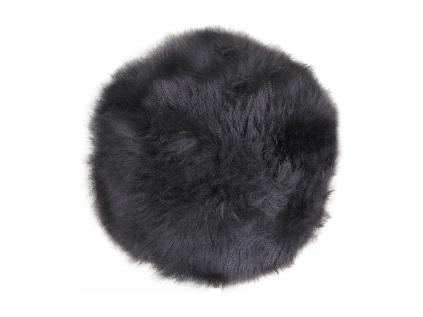 Assise en cuir d'agneau grise Ø 35 cm