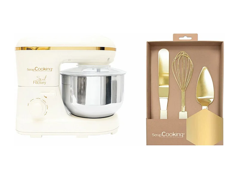 Küchenmaschine Sweet Factory + Goldenes BackutensilienSet