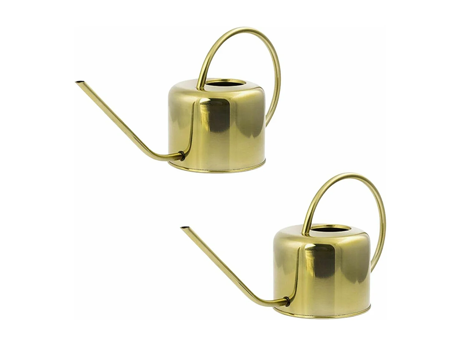 2 regaderas vintage de acero inoxidable dorado 1,2 litros