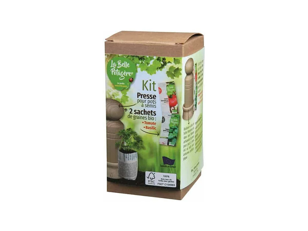 Kit presse pour pots à semis - FSC - Tomate et basilic