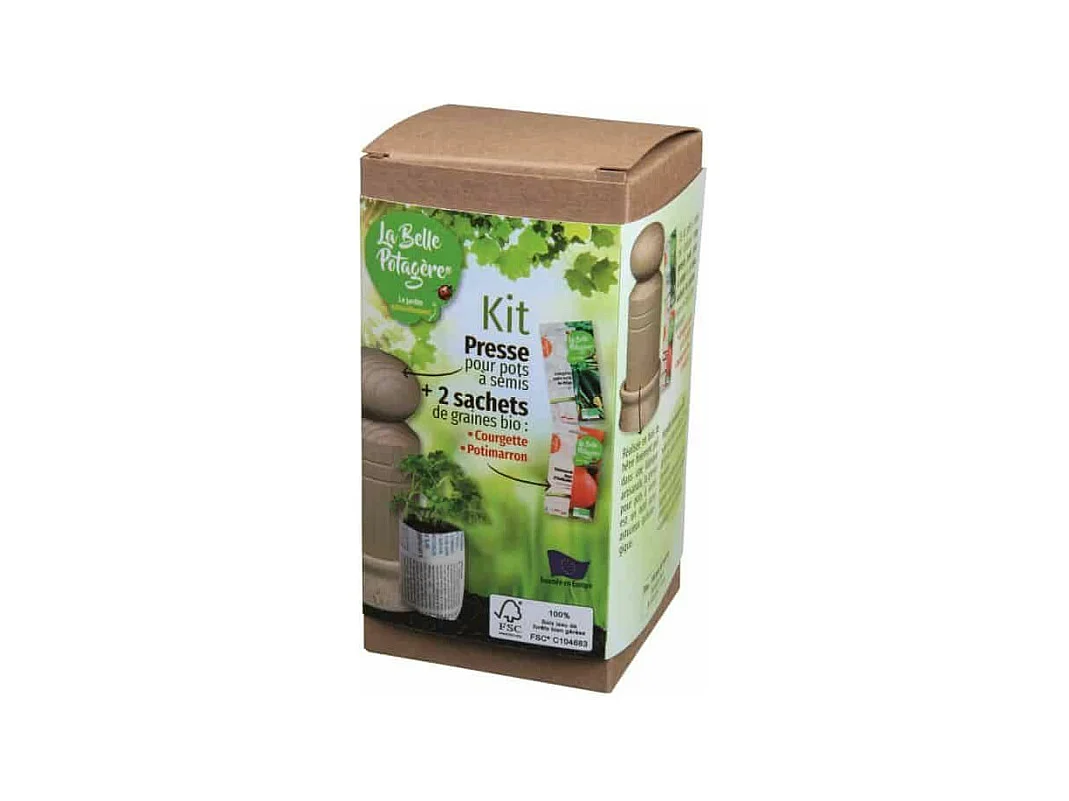 Kit presse pour pots à semis - FSC - Potimarron et courgette