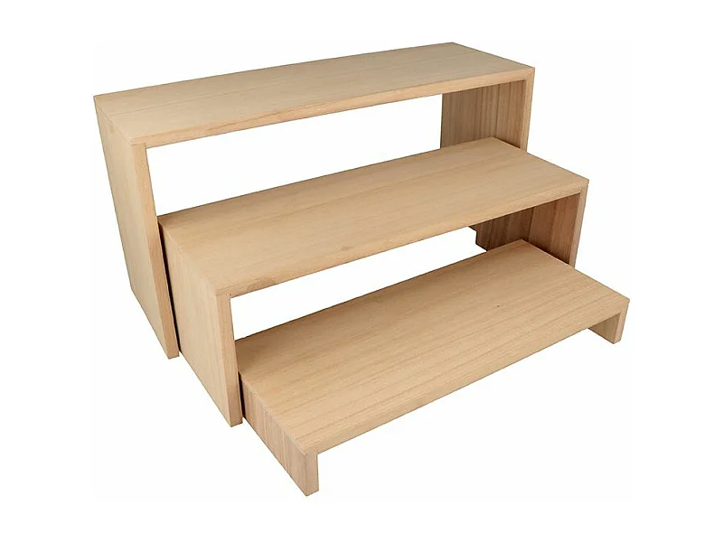 3 Holztreppenregale 18 x 35 cm